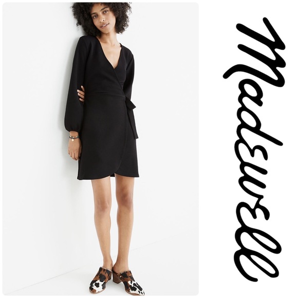 Madewell Long Sleeve Faux Wrap Dress 